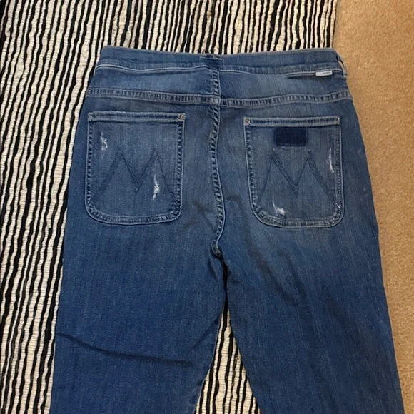 MOTHER Flare Jeans in Deep Blue - Picture 2 of 8